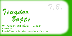 tivadar bojti business card