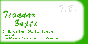 tivadar bojti business card